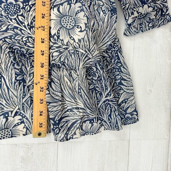 Hope & Ivy William Morris Marigold Ruffle Tiered Dress Size 14 Blue Floral Boho - Picture 15 of 16